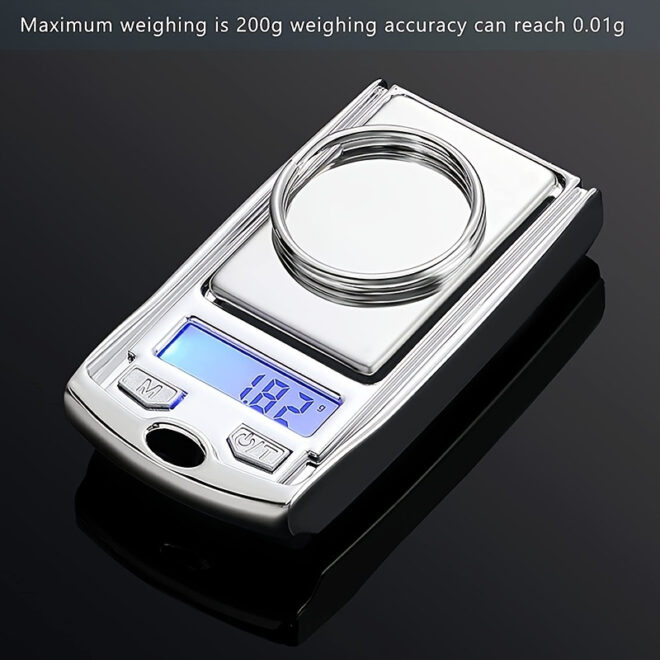 Mini Electronic Digital Pocket Scale 100g 0.01g/200g 0.01g Mini Key Style Portable Precision Weighing LCD Backlit Display For Jewelry Gold; Sterling; Jewelry; Herb; Food - Image 12