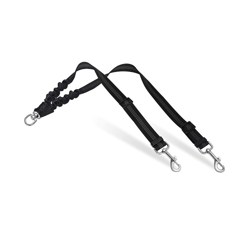 Dog Double Leashes - No Tangle Dog Leash Coupler; Comfortable Shock Absorbing Reflective Bungee Lead for Nighttime Safety - Image 8