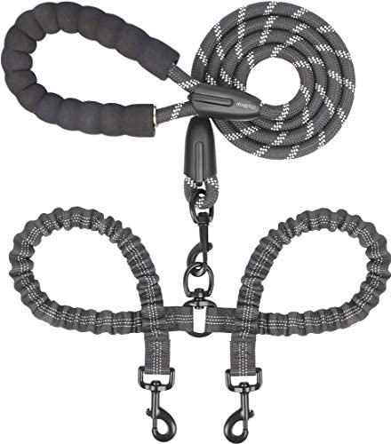 Dual Dog Leash; Double Dog Leash; 360 Swivel No Tangle Walking Leash; Shock Absorbing Bungee for Two Dogs - Image 15