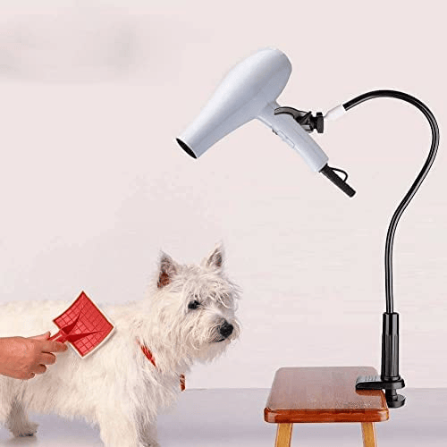 Hair Dryer Holder Hands 360 Degrees Rotatable Hands-Free Hair Dryer Stand Aluminum Alloy Gooseneck Pet Dog Cat Grooming Table Hair Dryer Clip Holder with Clamp Mount - Image 9