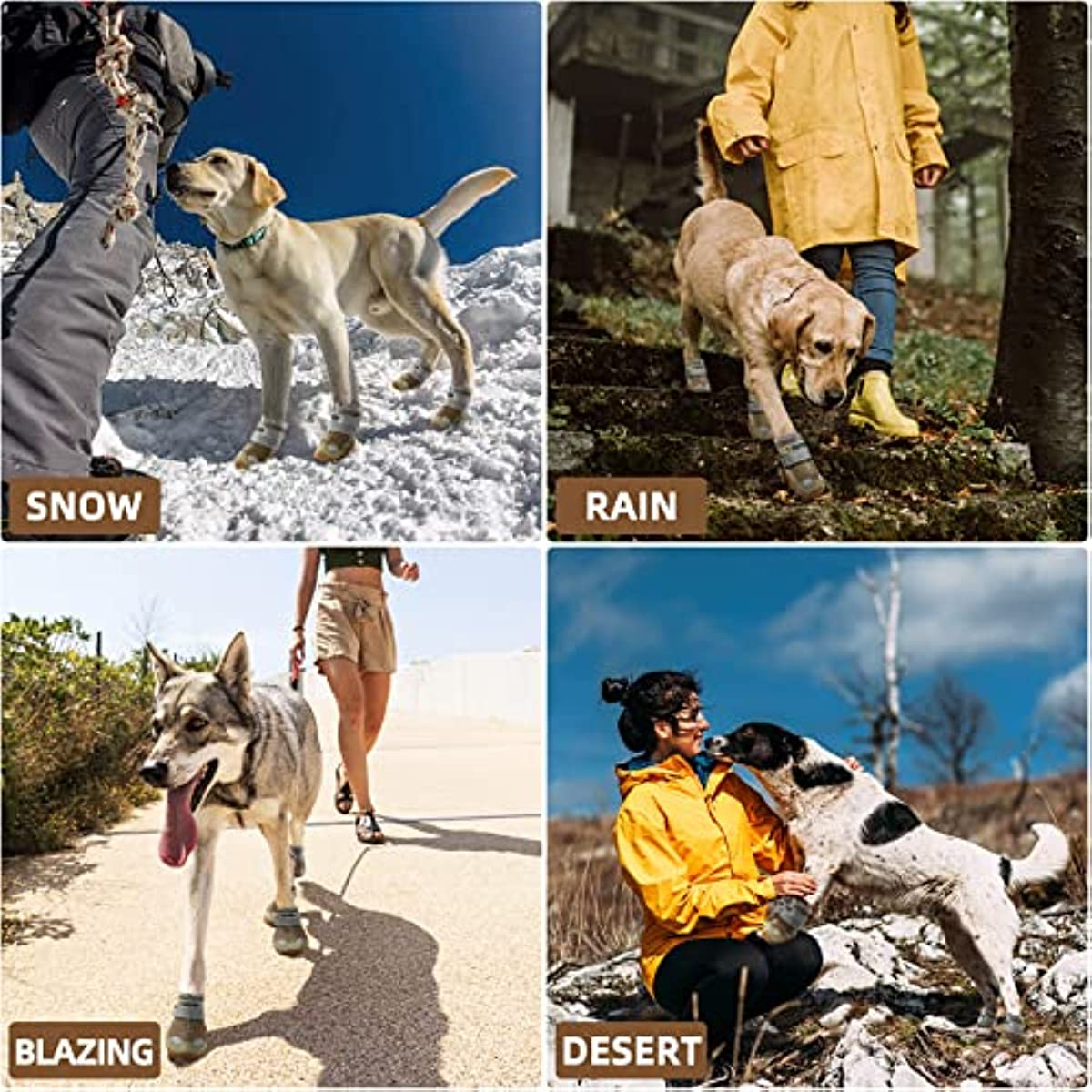 Dog Boots Breathable Dog Shoes for Small Medium Large Dogs; Waterproof Anti-Slip Puppy Booties Paw Protector for Hot Pavement Winter Snow Hiking with Reflective Straps 4PCS - Image 160