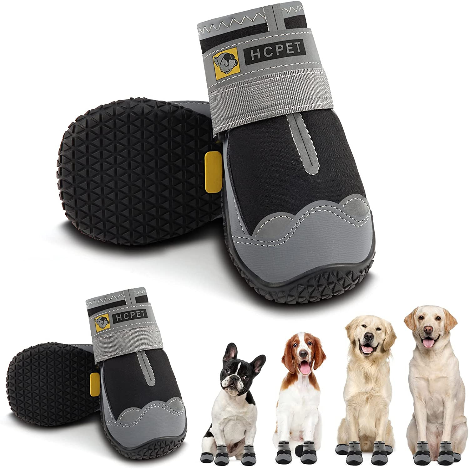 Dog Boots Breathable Dog Shoes for Small Medium Large Dogs; Waterproof Anti-Slip Puppy Booties Paw Protector for Hot Pavement Winter Snow Hiking with Reflective Straps 4PCS - Image 79