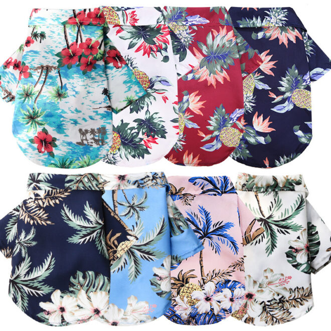 Hawaii Beach clothing for Pet Dog Cat T-Shirts Cute for Small to Medium Dog Cats Cool Summer Vest Camp Shirt Clothes; dog clothes - Image 3