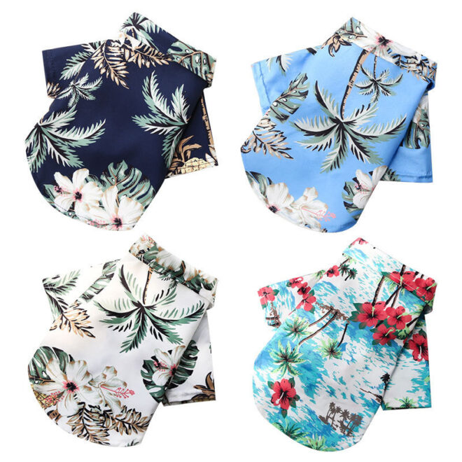 Hawaii Beach clothing for Pet Dog Cat T-Shirts Cute for Small to Medium Dog Cats Cool Summer Vest Camp Shirt Clothes; dog clothes - Image 4