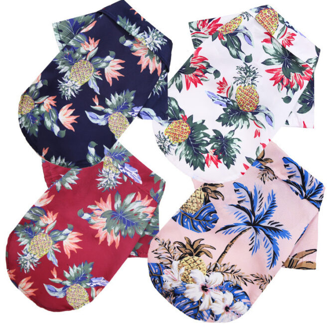 Hawaii Beach clothing for Pet Dog Cat T-Shirts Cute for Small to Medium Dog Cats Cool Summer Vest Camp Shirt Clothes; dog clothes - Image 5