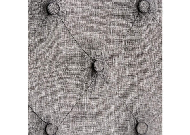 Classic Antique Black / Light Gray Set of 2 Side Chairs Button Tufted Linen Like Fabric Solid wood Chair Upholstered Scroll Back Kitchen Rustic Dining Room Furniture - Image 8