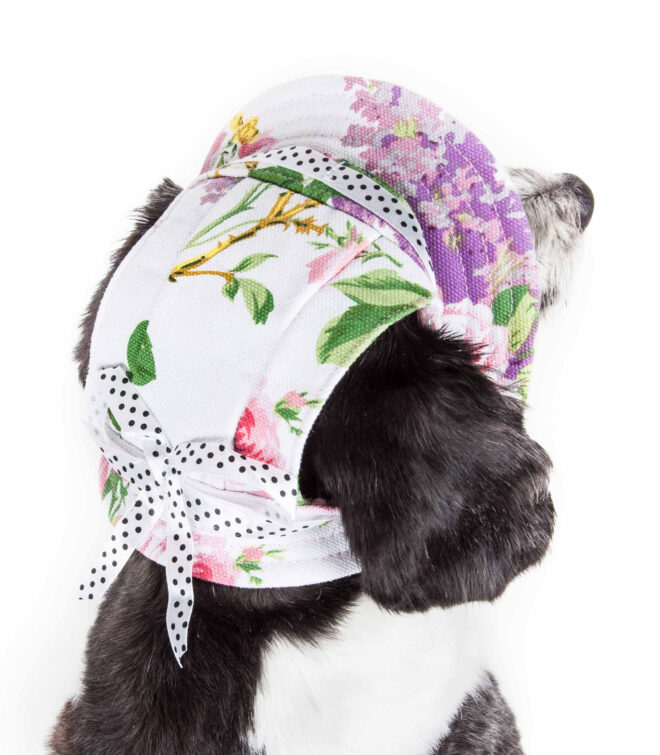 Pet Life 'Botanic Bark' Floral Uv Protectant Adjustable Fashion Canopy Brimmed Dog Hat Cap - Image 6