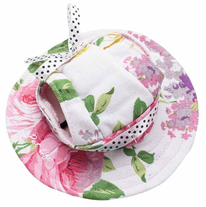 Pet Life 'Botanic Bark' Floral Uv Protectant Adjustable Fashion Canopy Brimmed Dog Hat Cap - Image 7