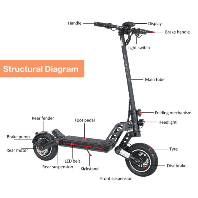 Dropshipping KUGOO G2 PRO 15ah 48v 800w Electric Scooter - Image 4