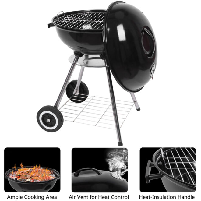 18 Inch Apple Charcoal Stove Enamel (Cover Furnace Body) White Side Wheel Diameter 15cm - Image 4