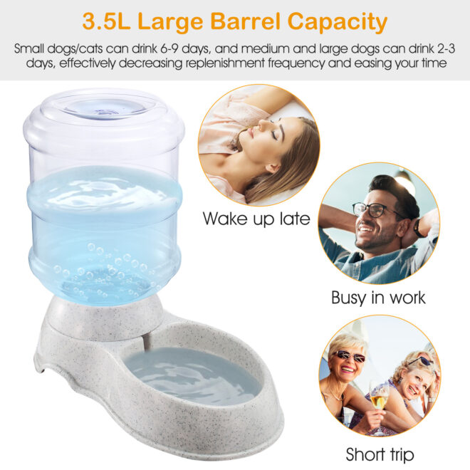 3.5L/1Gal Pet Water Dispenser Self-Dispensing Gravity Pets Water Feeder Automatic Pet Waterer Cat Dog - Image 3