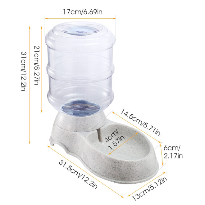 3.5L/1Gal Pet Water Dispenser Self-Dispensing Gravity Pets Water Feeder Automatic Pet Waterer Cat Dog - Image 7