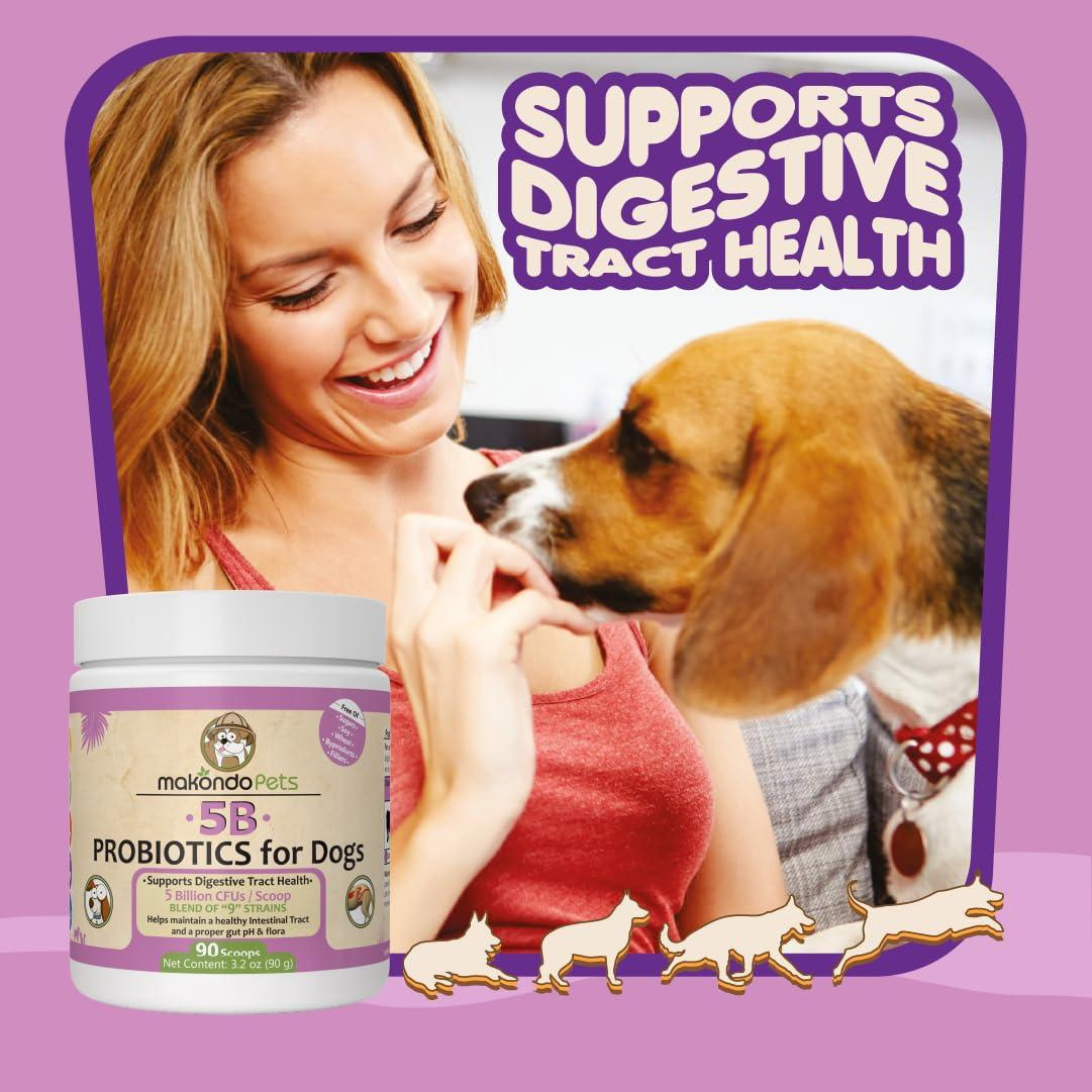 Probiotics for Dogs & Puppies Extra Strength 9 Species 5 Billion CFU per Scoop of Dog Probiotics and Digestive Enzymes for Dogs Support Fiber for Dogs Dog Allergy Relief Powder Probiotic for Dogs - Image 5