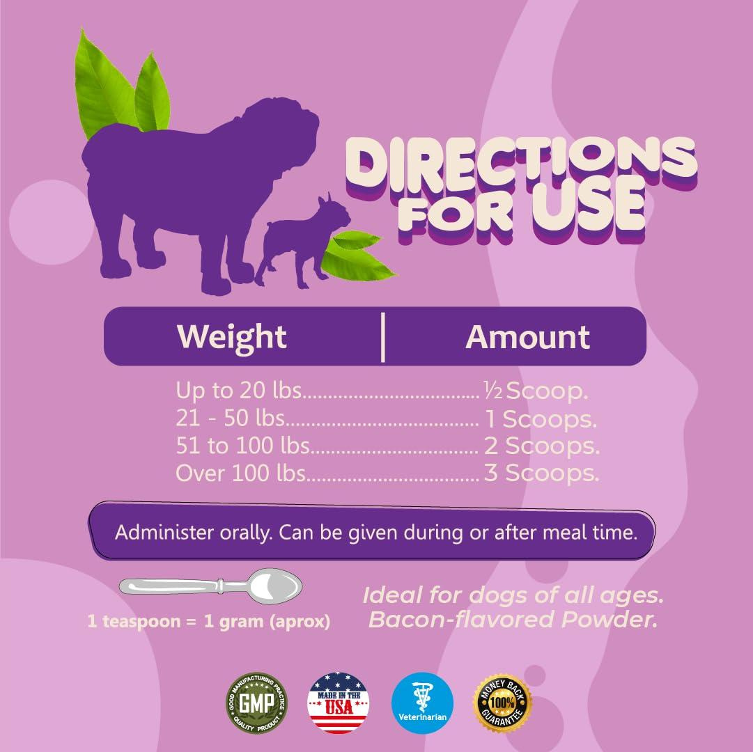 Probiotics for Dogs & Puppies Extra Strength 9 Species 5 Billion CFU per Scoop of Dog Probiotics and Digestive Enzymes for Dogs Support Fiber for Dogs Dog Allergy Relief Powder Probiotic for Dogs - Image 7