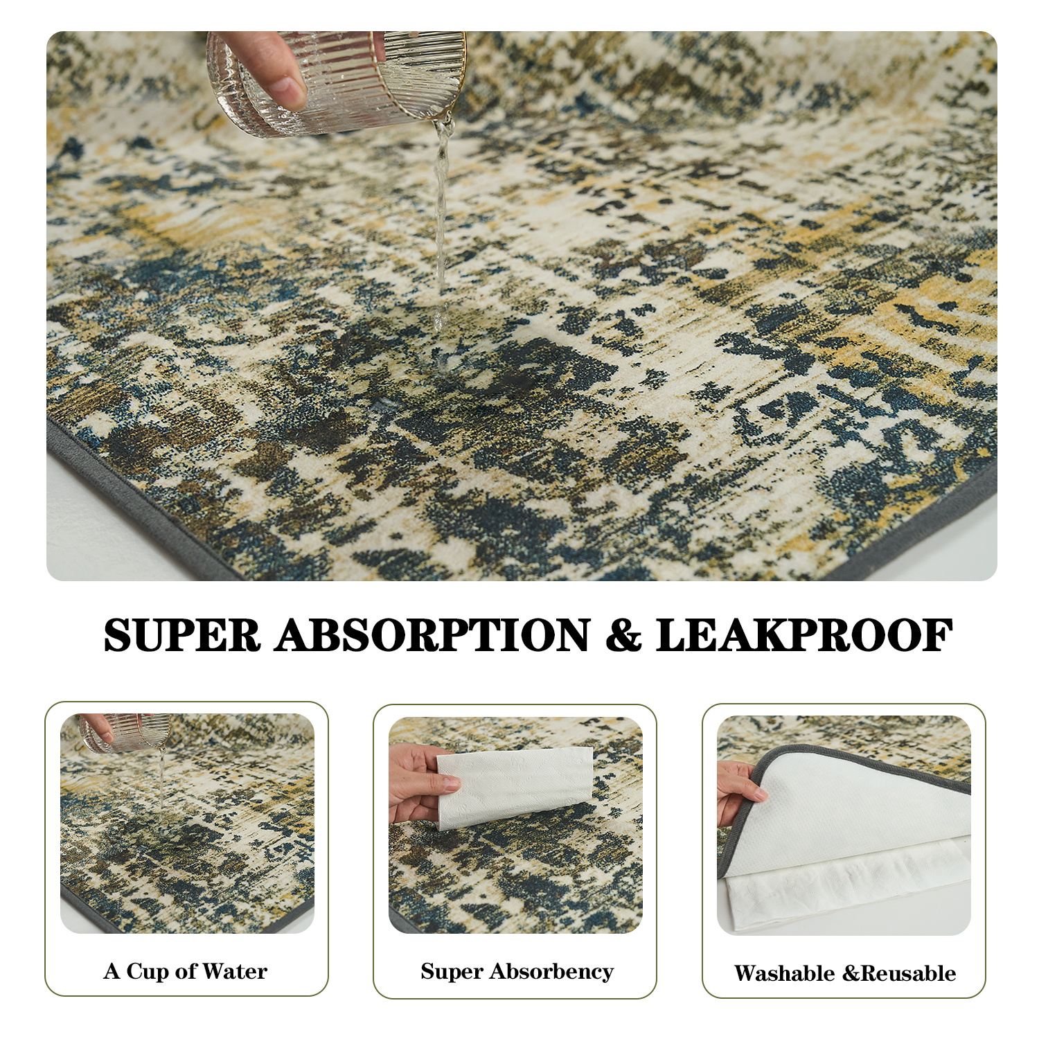 Qeils Washable Pee Pads for Dogs, 2 Pack Reusable Puppy Pads 36"x41" Super Absorbent Leakproof Dog Training Pads, Non-Slip Potty Pads for Floor, Crate, Couch, Whelping Pads Litter Mat Puppy Supplies - Image 2