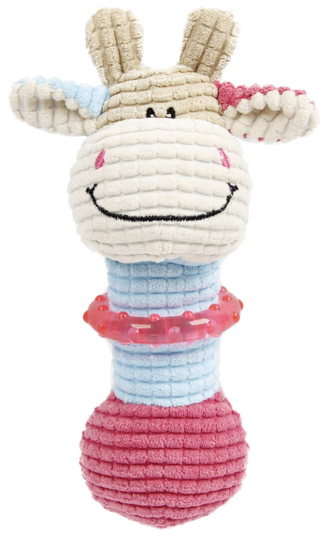 Pet Life 'Giraffe-Cow' Plush Squeaking Toy