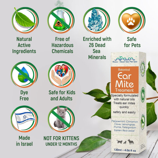 Natural Ear Mite Treatment for Dogs Cats Pet Ear Mites Infection Cleaner Treat Inaccessible Areas Prevent Infections NOT for Cats Under 13 LBS and Puppies Under 9 Months - Image 5