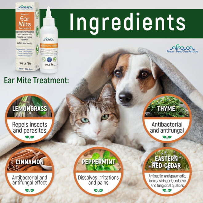 Natural Ear Mite Treatment for Dogs Cats Pet Ear Mites Infection Cleaner Treat Inaccessible Areas Prevent Infections NOT for Cats Under 13 LBS and Puppies Under 9 Months - Image 6