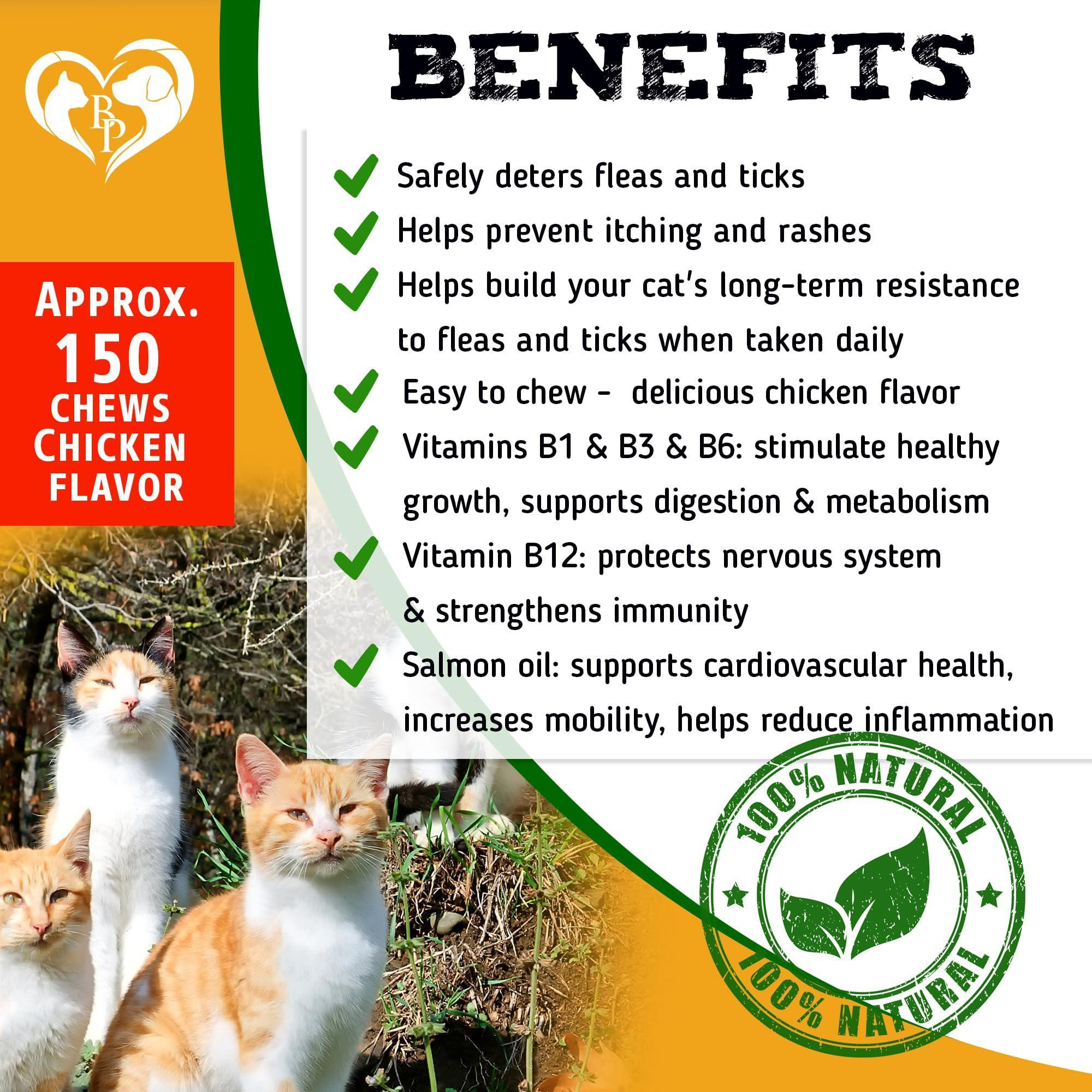 Flea and Tick Prevention Chewable Pills for Dogs and Cats Revolution Oral Flea Treatment for Pets Pest Control Natural Defense Chewables Small Tablets Chicken FLavor for Cats - Image 2