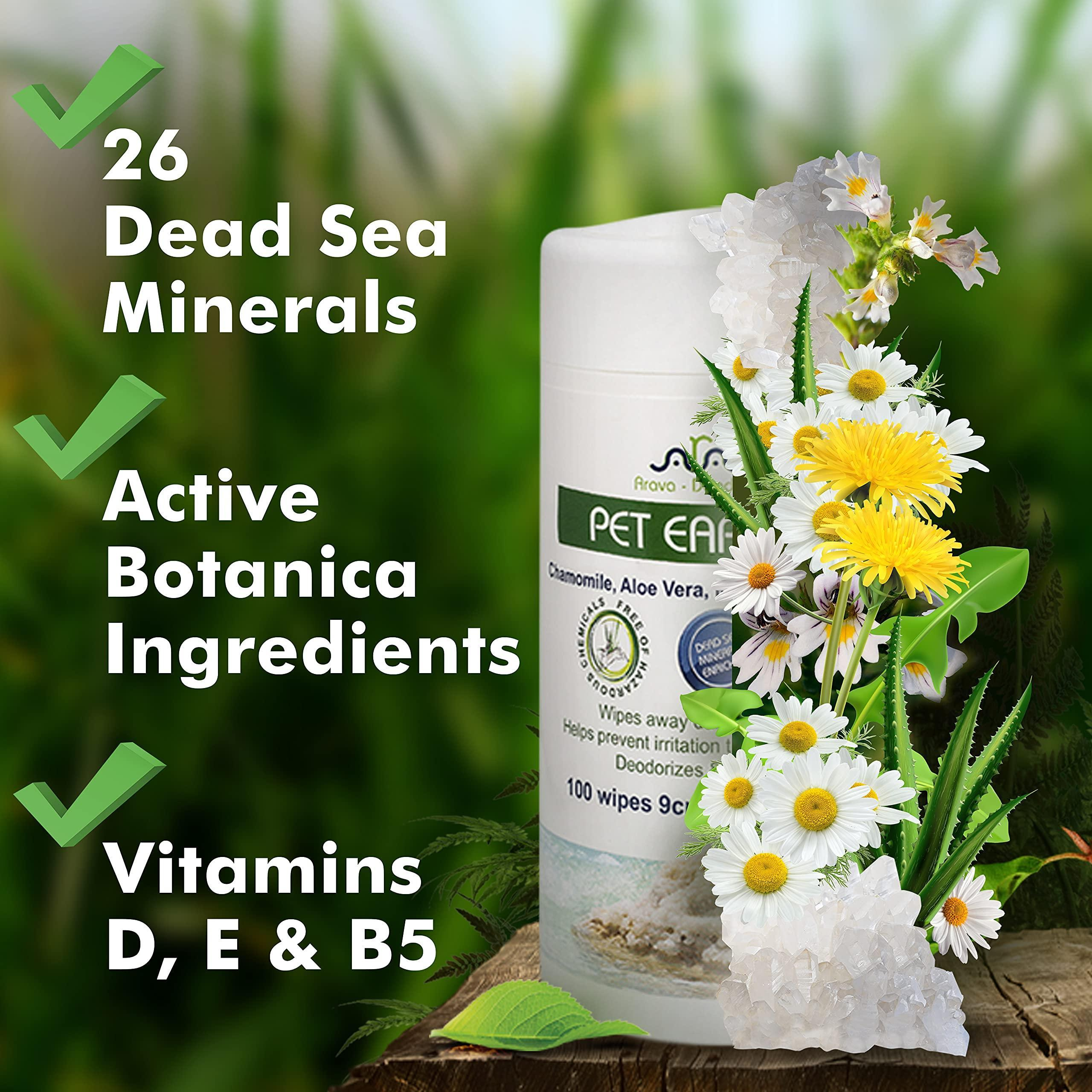 Ear Cleaner Wipes for Dogs Cats Puppies Kittens 100 Count Natural Medicated Cleansing Deodorizer Removes Dirt Wax - Image 3