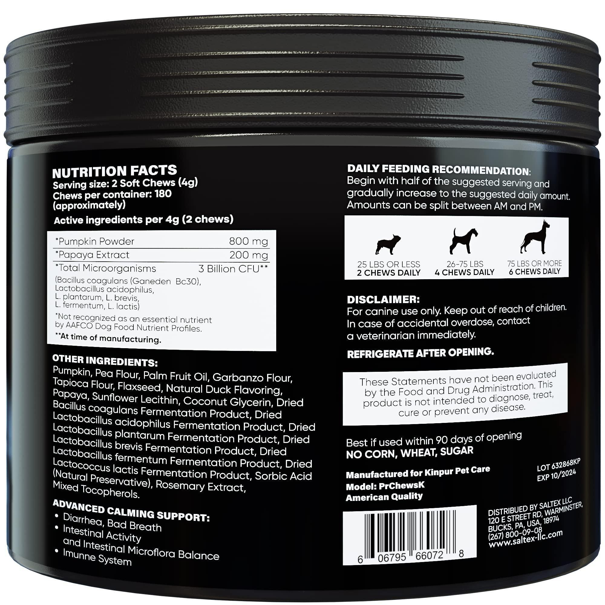 Probiotics for Dogs Support Gut Health Itchy Skin Allergies Yeast Balance Immunity Dog Probiotics and Digestive Enzymes for Small Medium and Large Dogs 180 Probiotic Chews for Dogs Duck Flavor - Image 7