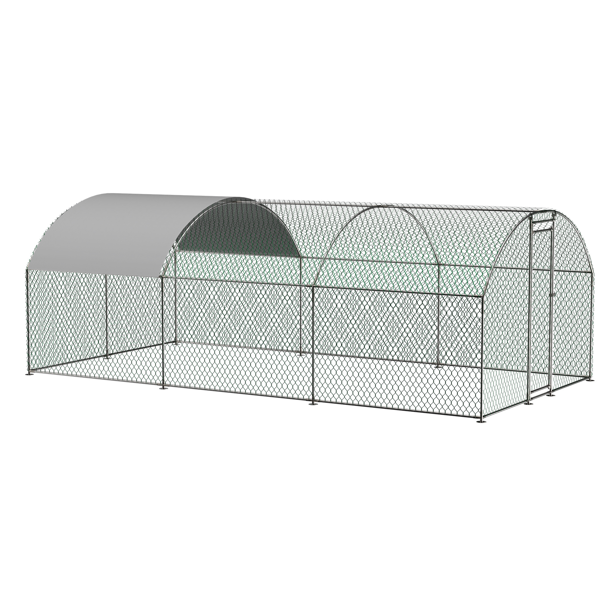 Large Chicken Coop Metal Chicken Run with Waterproof and Anti-UV Cover, Dome Shaped Walk-in Fence Cage Hen House for Outdoor and Yard Farm Use, 1" Tube Diameter, 9.84' x 19.68' x 6.56' - Image 11