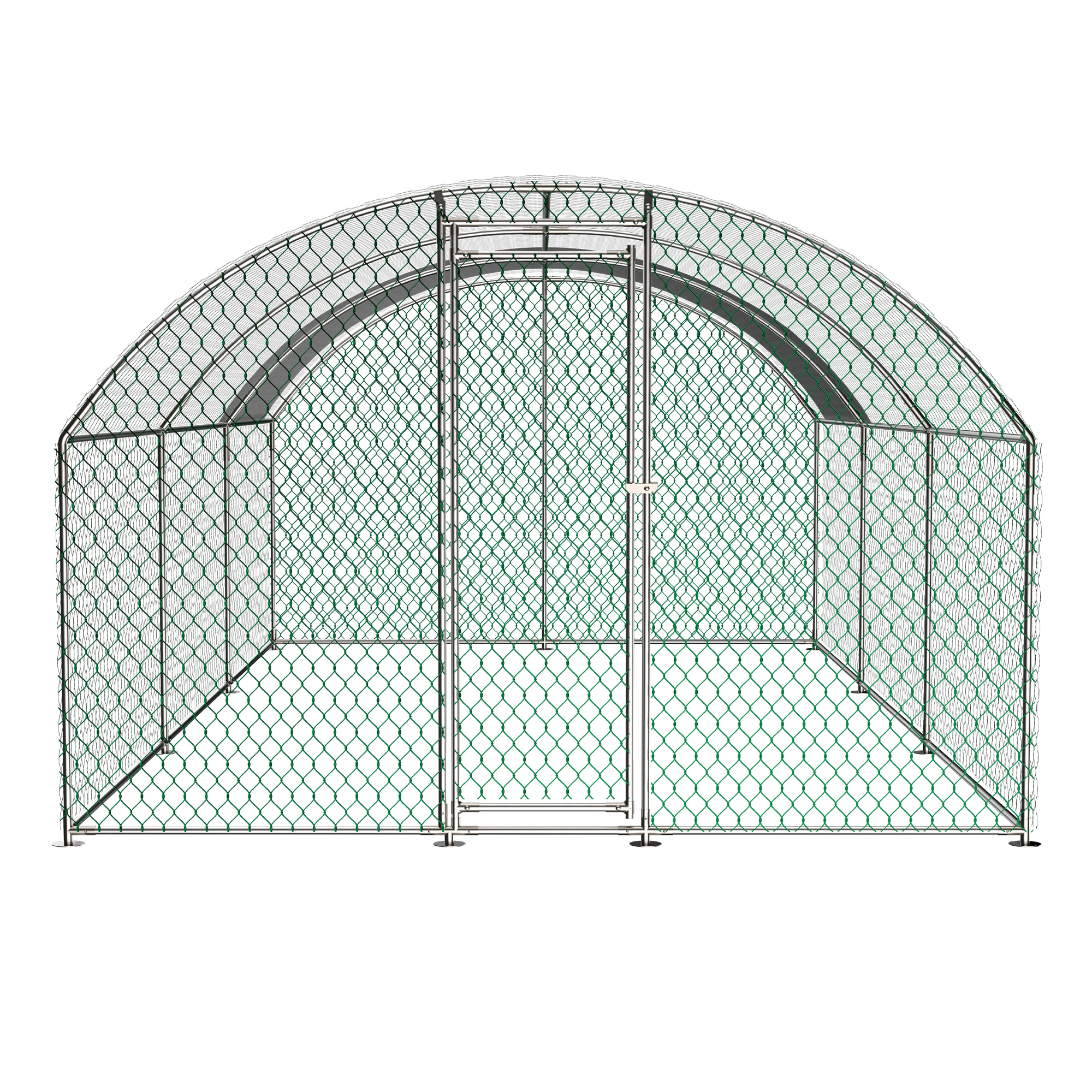 Large Chicken Coop Metal Chicken Run with Waterproof and Anti-UV Cover, Dome Shaped Walk-in Fence Cage Hen House for Outdoor and Yard Farm Use, 1" Tube Diameter, 9.84' x 19.68' x 6.56' - Image 10