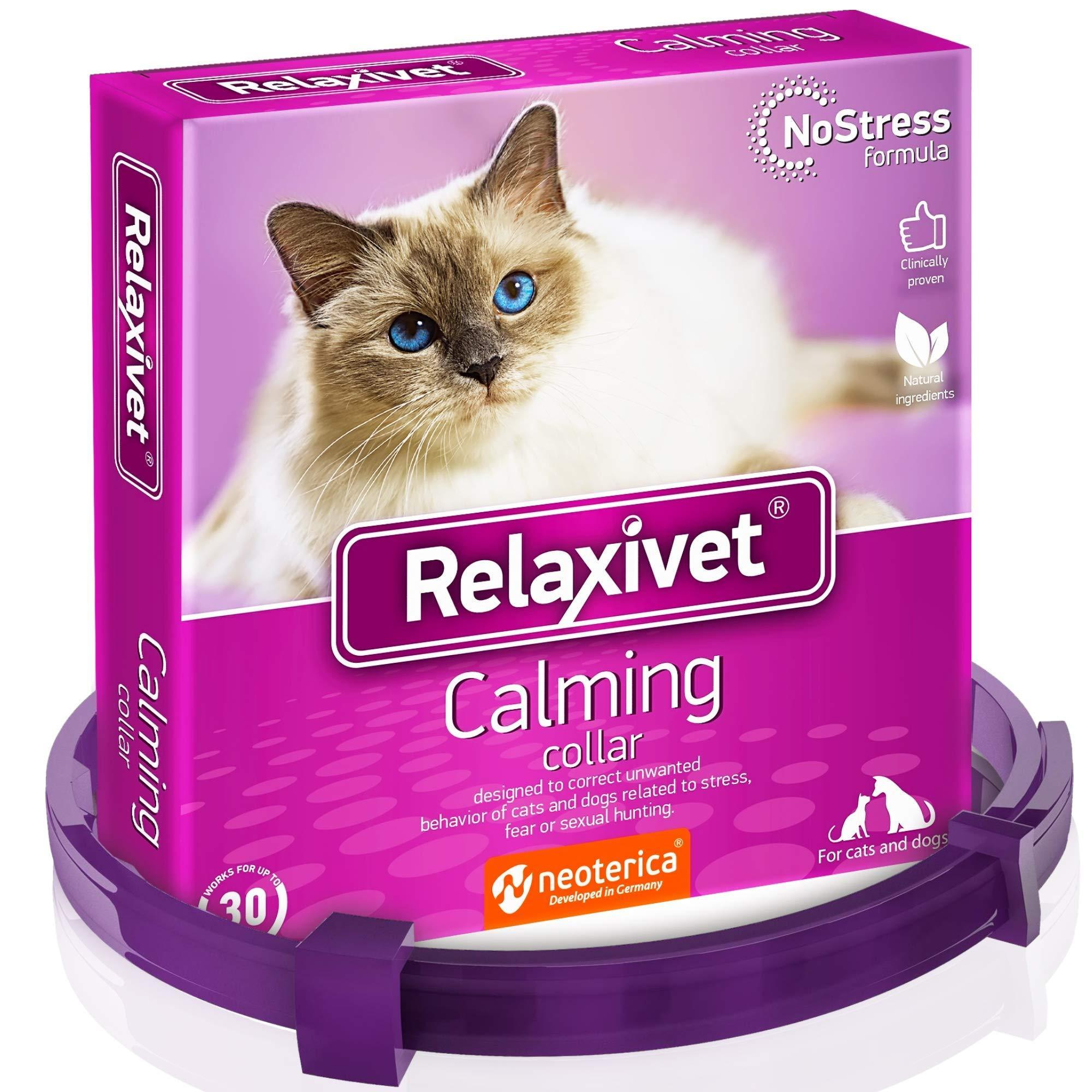 Cat Calming Collar Pet Anti Anxiety Products Feline Calm Pheromones Collars Cats Stress Relief Comfort Helps with Pee New Zone Aggression Fighting with Dogs