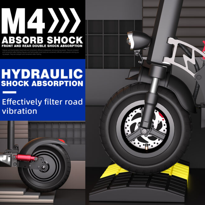 Electric Scooter for Adults with 800W Motor, Up to 28MPH & 28 Miles-10'' Solid Tires, Folding Motorized Scooter Offroad with Seat & Adjustable Height for Adults - Image 4