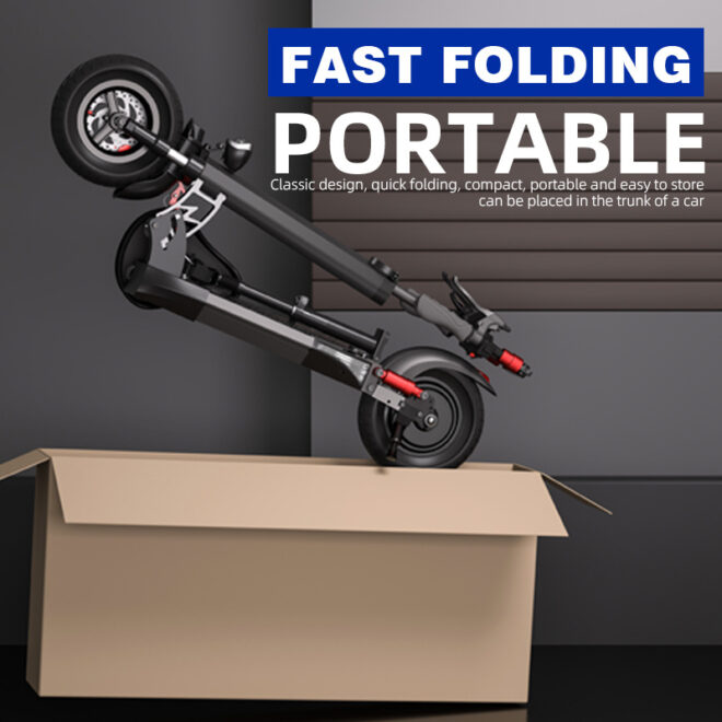 Electric Scooter for Adults with 800W Motor, Up to 28MPH & 28 Miles-10'' Solid Tires, Folding Motorized Scooter Offroad with Seat & Adjustable Height for Adults - Image 5