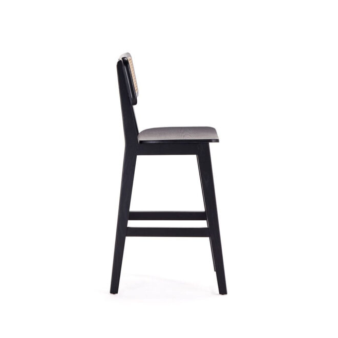 Manhattan Comfort Versailles Counter Stool in Black and Natural Cane - Image 5