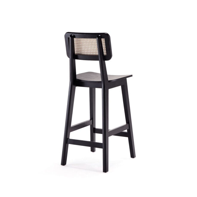 Manhattan Comfort Versailles Counter Stool in Black and Natural Cane - Image 6