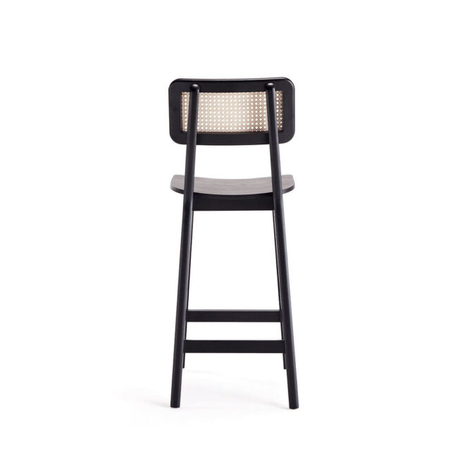 Manhattan Comfort Versailles Counter Stool in Black and Natural Cane - Image 7