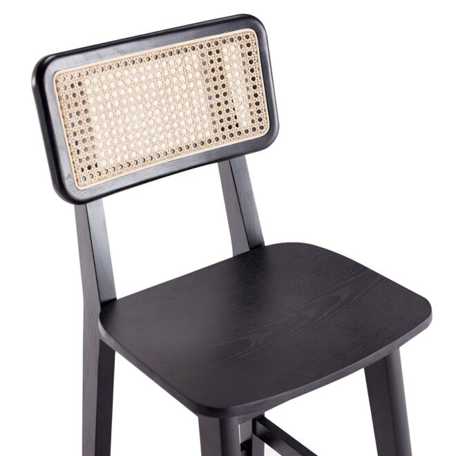 Manhattan Comfort Versailles Counter Stool in Black and Natural Cane - Image 8
