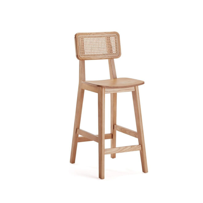Manhattan Comfort Versailles Counter Stool in Nature Cane - Image 2