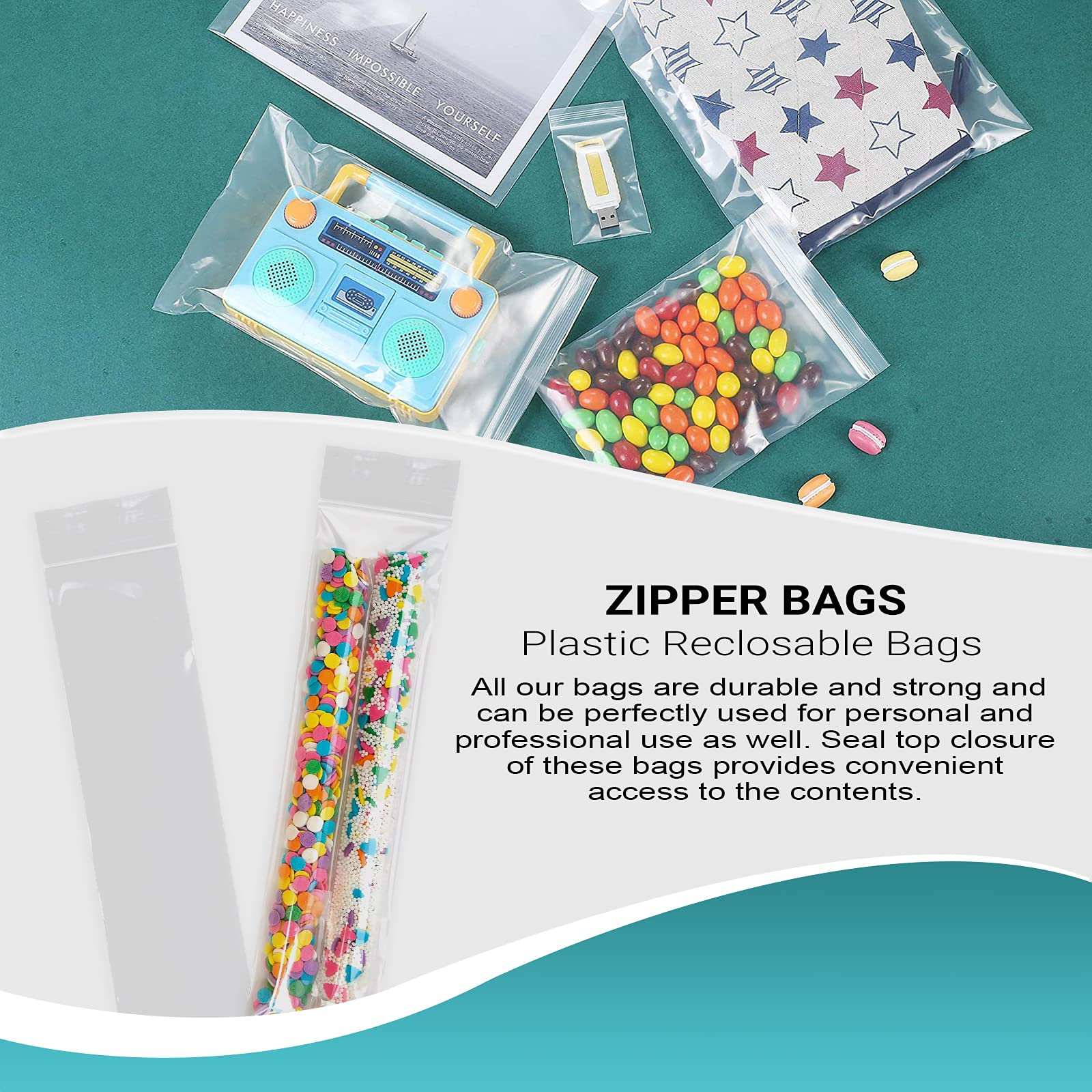 Clear Plastic Reclosable Zipper Bags, 2 x 8 Inches. Pack of 1000 Reclosable Plastic Bags with Zipper Closure. 2 Mil Plastic Jewelry Bags. Waterproof Reclosable Zip Bags for Industrial Use - Image 5