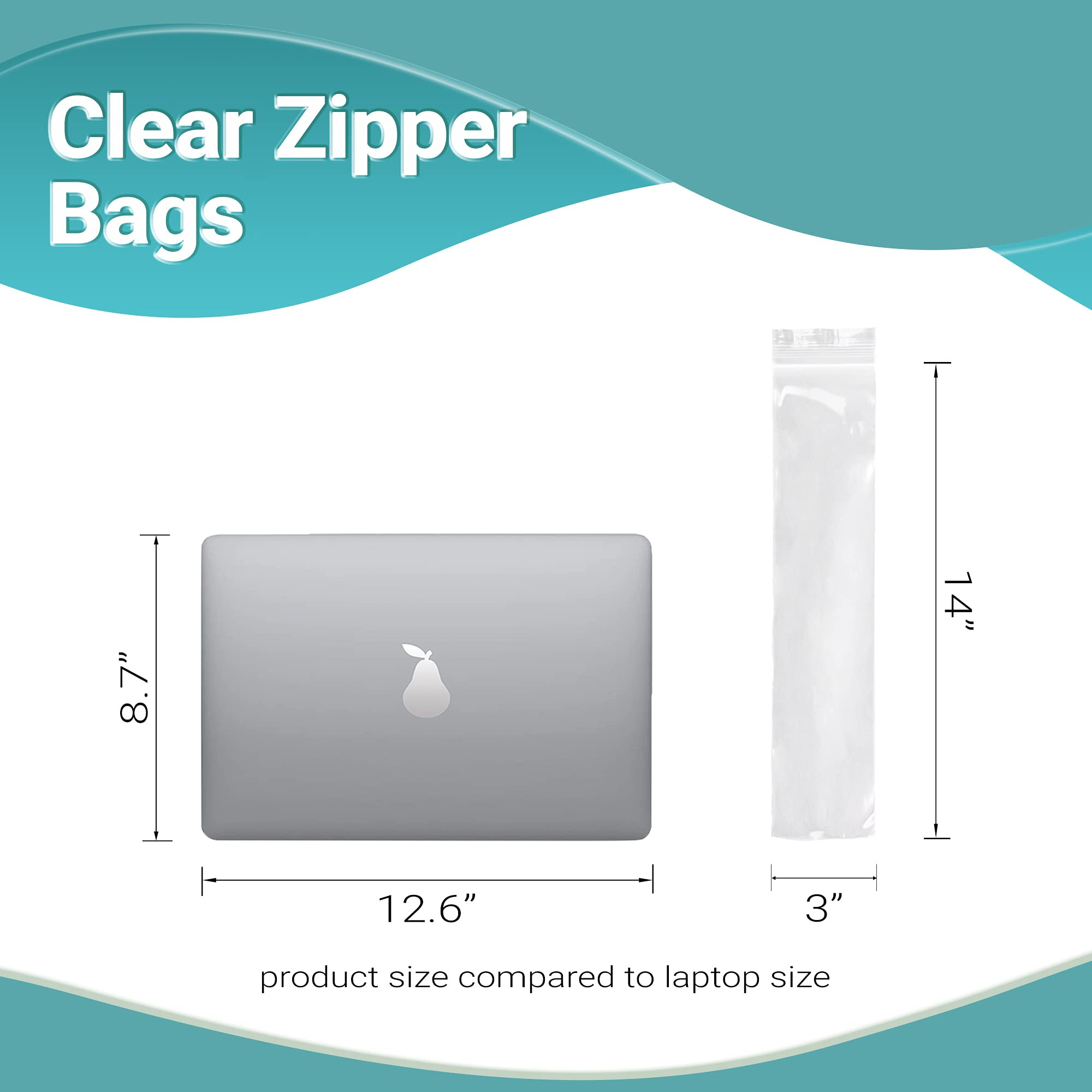 Clear Plastic Reclosable Zipper Bags, 3 x 14 Inches. Pack of 1000 Reclosable Plastic Bags with Zipper Closure. 2 Mil Plastic Jewelry Bags. Waterproof Reclosable Zip Bags for Industrial Use - Image 4