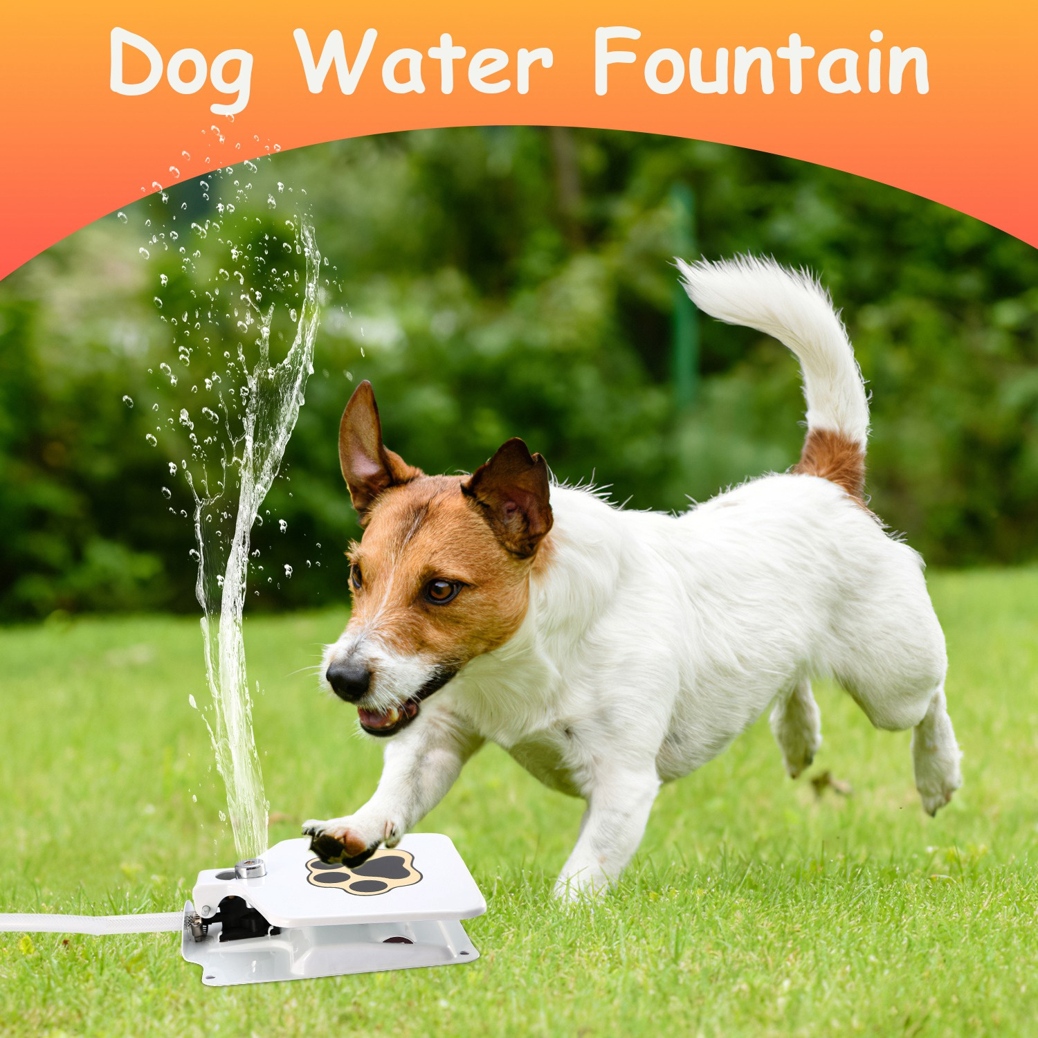 Dog Water Fountain Outdoor Dog Pet Water Dispenser Step-on Activated Sprinkler - Image 14