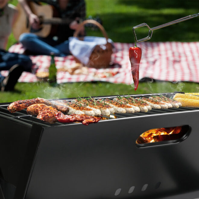 Portable BBQ Barbecue Grill Foldable Charcoal Grill Camping Garden Outdoor Travel - Image 2
