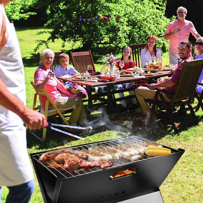 Portable BBQ Barbecue Grill Foldable Charcoal Grill Camping Garden Outdoor Travel - Image 6