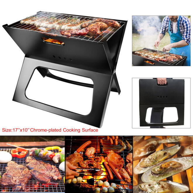 Portable BBQ Barbecue Grill Foldable Charcoal Grill Camping Garden Outdoor Travel - Image 7