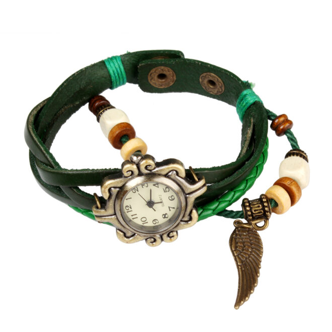 Beautiful Bohemian Style Retro Handmade Leather Angel Wing Women's Watches - Image 4