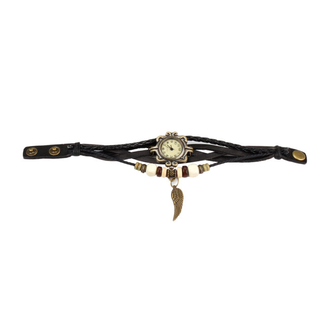 Beautiful Bohemian Style Retro Handmade Leather Angel Wing Women's Watches - Image 2