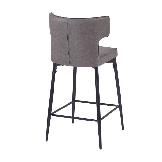 28inch Counter Height Bar Stools Set of 2, Modern Bar Upholstered Chairs with PU Leather, Metal Footrest and Frame for Kitchen Island, Bar Table, Dining Room, Gray - Image 15