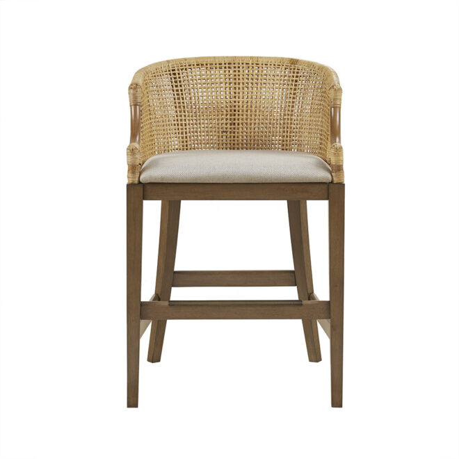 Handcrafted Rattan Counter Stool 25" H - Image 3