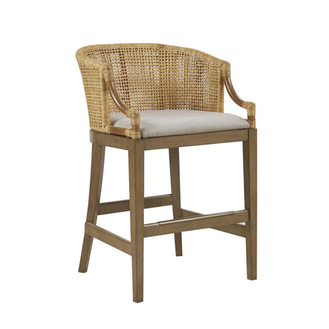 Handcrafted Rattan Counter Stool 25" H - Image 4