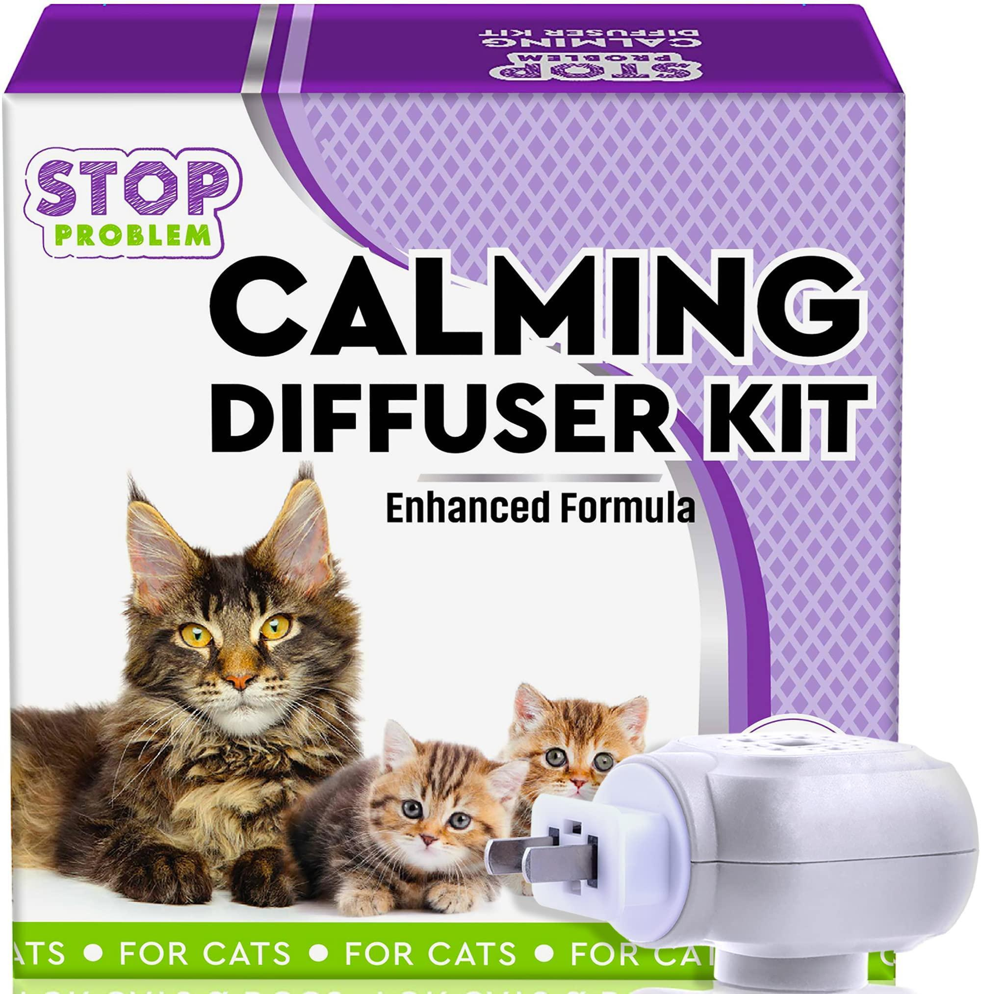 Cat Calming Diffuser & Pet Anti Anxiety Products Feline Calm Pheromones Plug in & Cats Stress Relief Comfort Help with Aggression New Zone Pee Fighting with Dogs & Other Behavior