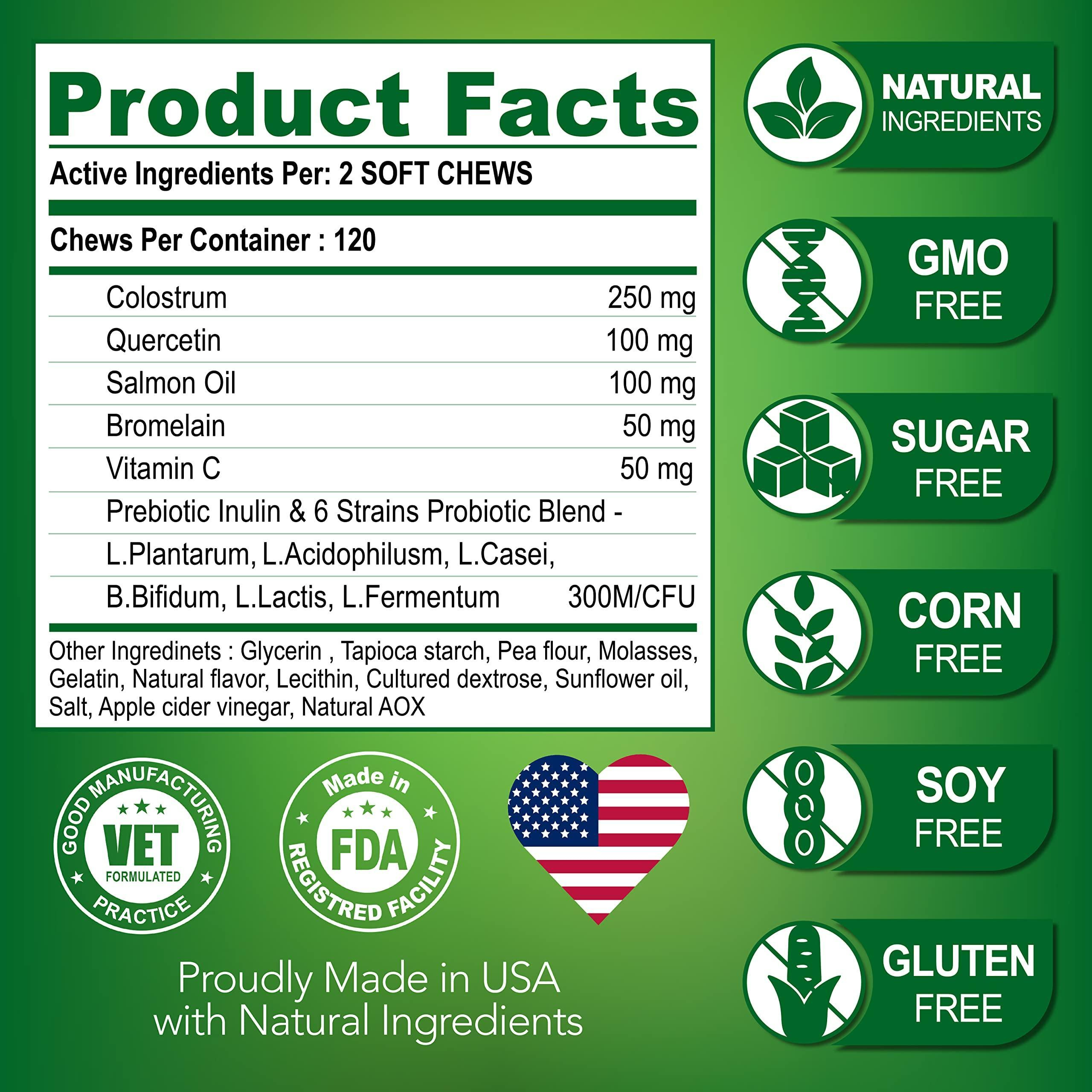 Dog Allergy Chews Itch Relief for Dogs Dog Allergy Relief Anti Itch for Dogs Dog Itchy Skin Treatment Dog Allergy Support Hot Spots Immune Health Supplement Made in USA 120 Treats - Image 6