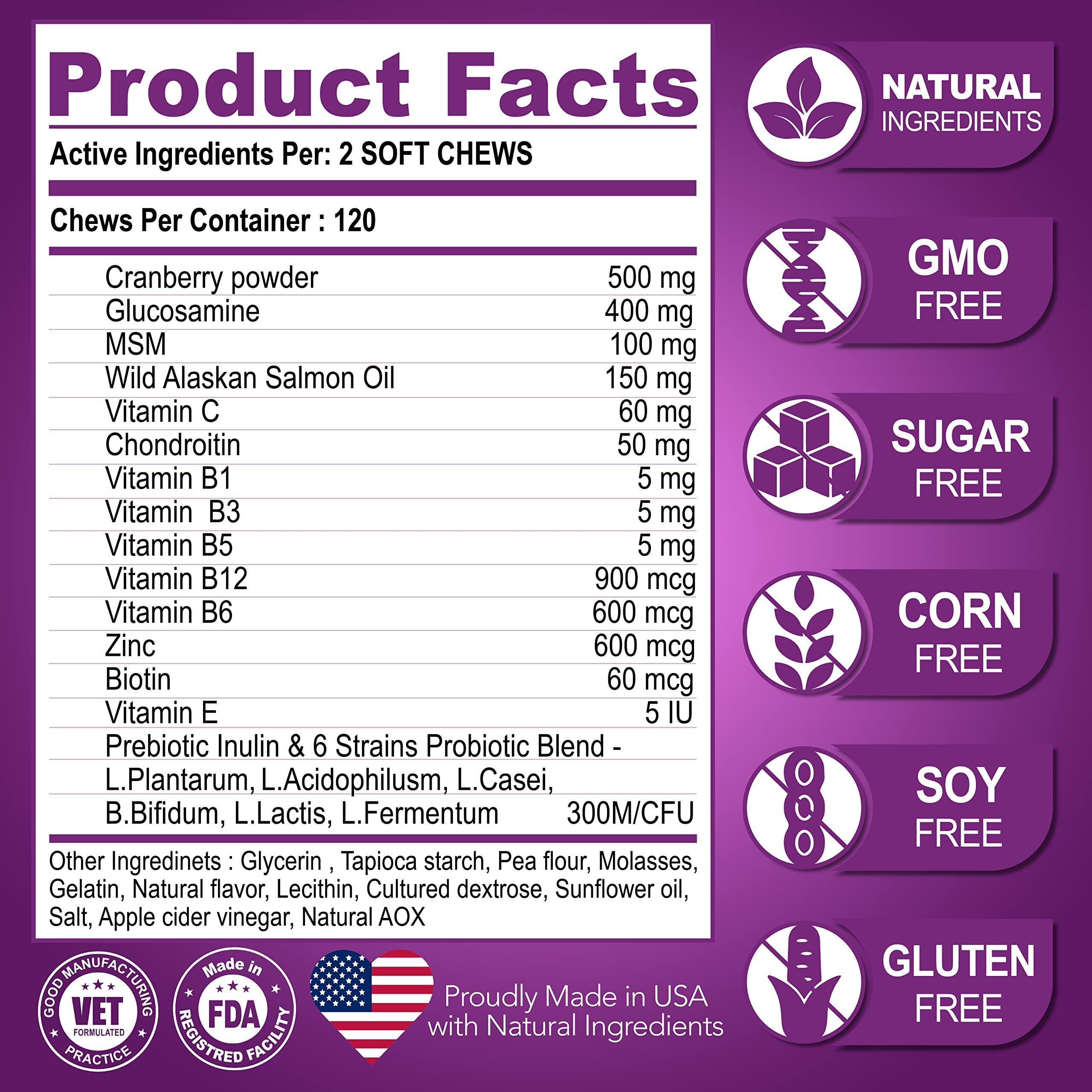 Dog Multivitamin Chewable with Glucosamine Dog Vitamins and Supplements Senior & Puppy Multivitamin for Dogs Pet Joint Support Health Immunity Mobility Energy Gut Skin 120 Chews - Image 6