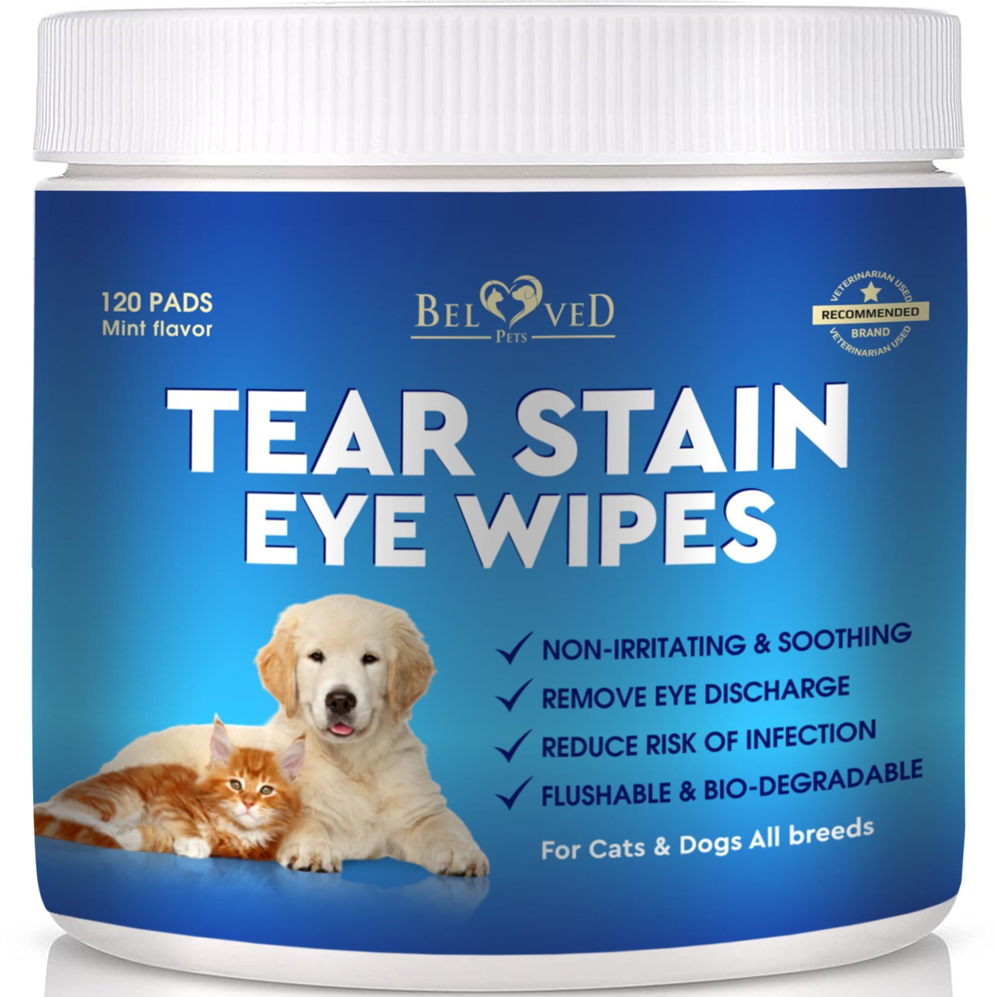 Cat Dog Eye Wash Wipes Tear Stain Remover Cleaner Eye Infection Treatment Helps Prevent Pink Eye Relief Allergies Symptoms Runny Dry Eyes Safe for Small Animals - Image 2